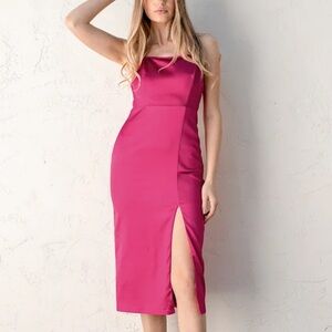 Elegant Pink Satin Dress